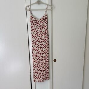 Reformation Pennington Cherry Print Spaghetti Strap Dress